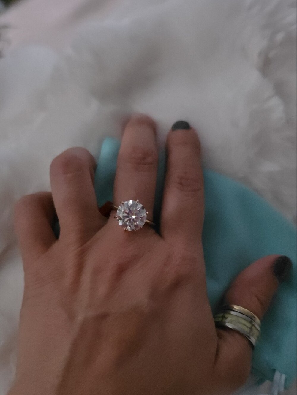 Classic Round-Cut Moissanite Sterling Silver Solitaire - Picture 2 of 3